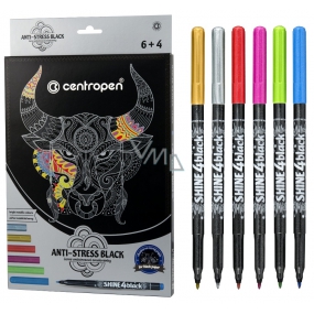 Centropen Antistresové omaľovánky+s 6 metalickými fixkami