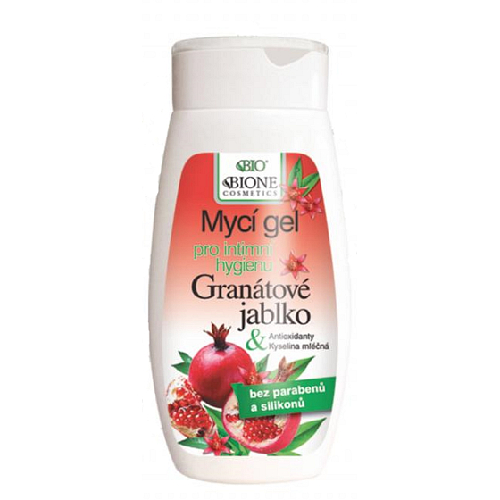 Bion Cosmetics Granátové jablko s antioxidantmi a kyselinou mliečnou Intima telové mydlo pre moderné hygienu ženy 260 ml
