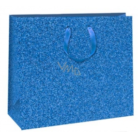Ditipo Darčeková papierová taška Glitter 31 x 12 x 26 cm modrá