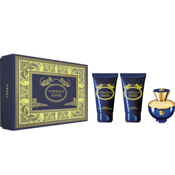 Versace Dylan Blue pour Femme toaletná voda pre ženy 50 ml + sprchový gél pre ženy 50 ml + telové mlieko 50 ml, darčeková sada