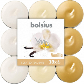 Bolsius Aromatic Vanilla - Vanilka vonné čajové sviečky 18 kusov, doba horenia 4 hodiny