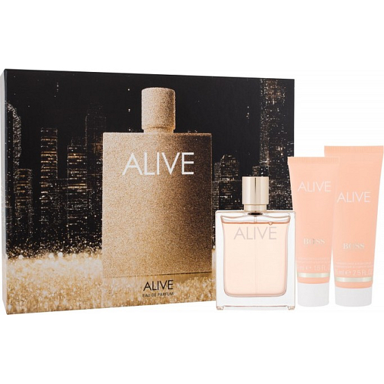 Hugo Boss Boss Alive parfumovaná voda 80 ml + sprchový gél 50 ml + telové mlieko 75 ml, darčeková sada pre ženy