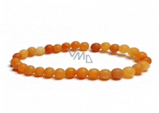 Aventurín oranžový matný náramok elastický prírodný kameň, guľôčka 6 mm / 16-17 cm, kameň šťastia a prosperity