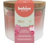 Bolsius True Joy Floral Blessings vonná sviečka v skle s korkovým viečkom 80 x 75 mm, doba horenia 21 hodín