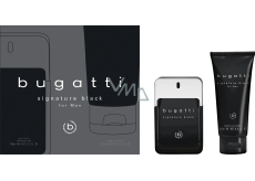 Bugatti Signature Black toaletná voda 100 ml + sprchový gél 200 ml, darčeková súprava pre mužov