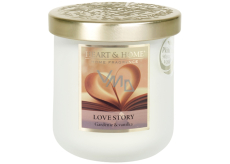 Sójová sviečka Heart & Home Love Story stredne dlhá horí až 30 hodín 110 g