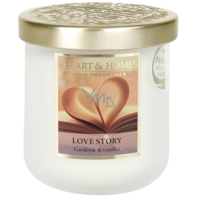 Sójová sviečka Heart & Home Love Story stredne dlhá horí až 30 hodín 110 g