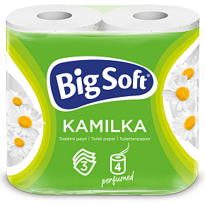 Big Soft Kamilka 3vrstvový toaletný papier, 4 role, 16,8 m role