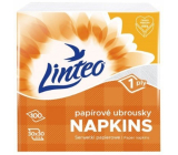 Linteo Satin papierové obrúsky 33 x 33 cm 100 kusov biele