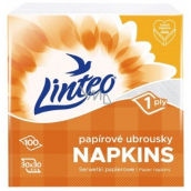 Linteo Satin papierové obrúsky 33 x 33 cm 100 kusov biele