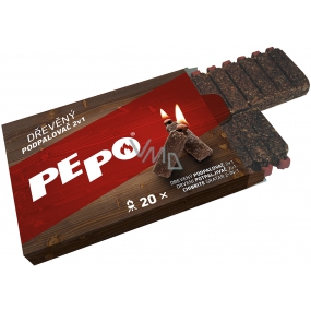 Pe-Po Podpaľovač 2v1 drevený 20 podpalov