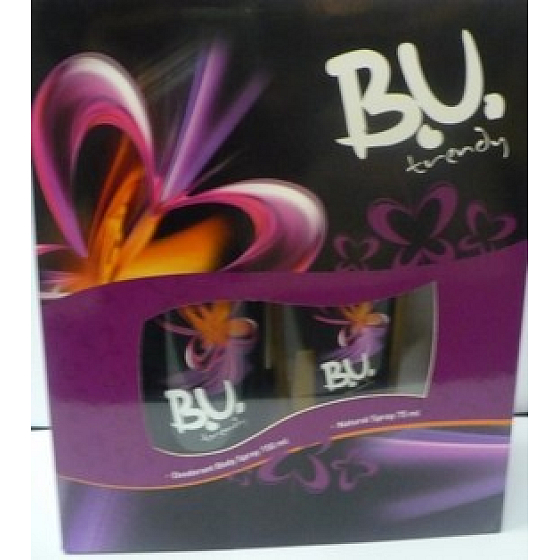 BU Trendy parfumovaný deodorant sklo 75 ml + dezodorant sprej 150 ml, pre ženy darčeková sada