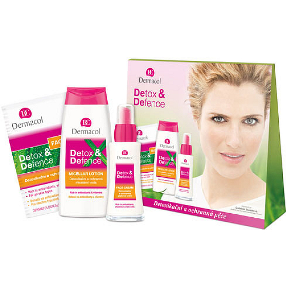 Dermacol Detox & Defence pleťový krém 50 ml + micelárna voda 200 ml + pleťová maska 2 x 8 ml, kozmetická sada