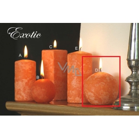 Lima Mramor Exotic vonná sviečka oranžová guľa 80 mm 1 kus