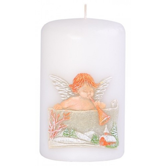 Candles Anjel s trumpetu vonná sviečka valec 50 x 80 mm