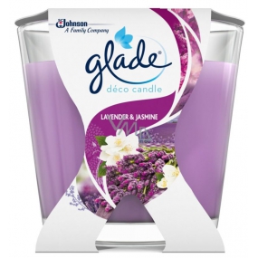 Glade Lavender & Jasmine Levanduľa a jazmín vonná sviečka doba horenia až 30 hodín 70 g