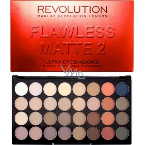 Makeup Revolution Ultra Eyeshadows paletka 32 očných tieňov Flawless Matte 2 20 g
