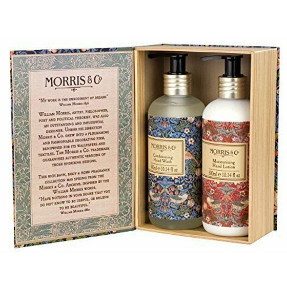 Heathcote & Ivory Strawberry Thief umývací gél 300 ml + mlieko na ruky 300 ml, kozmetická sada