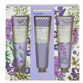 Heathcote & Ivory Flower Blooms Lavender Garden vyživujúci krém na ruky a nechty 3 x 30 ml, kozmetická sada