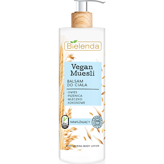 Bielenda Vegan Muesli Pšenica + Ovsené vločky + Kokosové mlieko hydratačné telové mlieko 400 ml