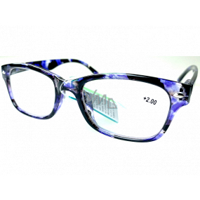 Berkeley Čítacie dioptrické okuliare +2 plast čierno-fialové 1 kus MC2197