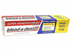 Blend-a-dent Extra Stark Complete Original fixačný krém na zubné náhrady, zubná náhrada 70,5 g