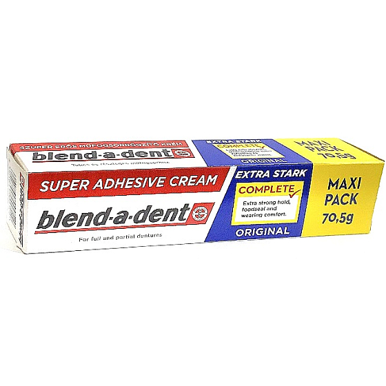 Blend-a-dent Extra Stark Complete Original fixačný krém na zubné náhrady, zubná náhrada 70,5 g