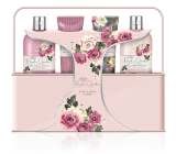 Baylis & Harding Rose, Poppy and Vanilla sprchový krém 300 ml + mlieko na ruky a telo 300 ml + prací gél 125 ml + sprchový gél 125 ml + plechová krabička, kozmetická sada pre ženy