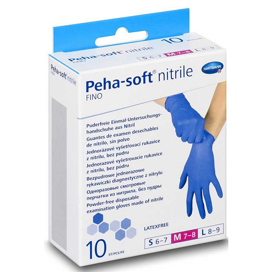 Hartmann Peha-mäkké nitrilové rukavice bez prášku na jedno použitie, nesterilné, veľkosť M 10 kusov