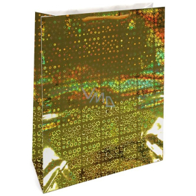 Nekupto Darčeková papierová taška s hologramom 33 x 46 cm Zlatá