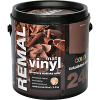 REMAL Vinyl Color mat umývateľná farba na stenu, 240 čokoládovo hnedá, 3,2 kg