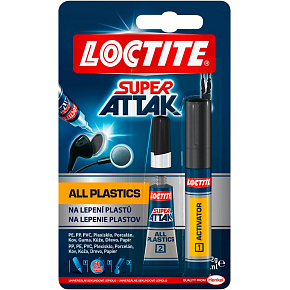 Loctite Super Attak Ultra Plastik okamžité lepidlo obsah 2g + aktivátor, 4 ml