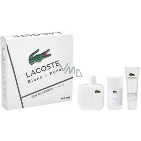 Lacoste Eau de Lacoste L.12.12 Blanc toaletná voda pre mužov 100 ml + deodorant stick 75 ml + sprchový gél 50 ml, darčeková sada