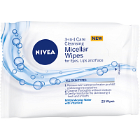 Nivea Micelárne čistiace pleťové obrúsky 3v1, 25 ks