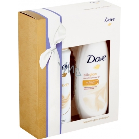 Dove Silk vyživujúci sprchový gél 250 ml + Silk Dry antiperspirant sprej 150 ml, kozmetická sada