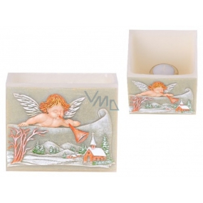 Candles Anjel s trumpetu lampión Kváder svietnik na čajovú sviečku 120 x 120 x 95 mm