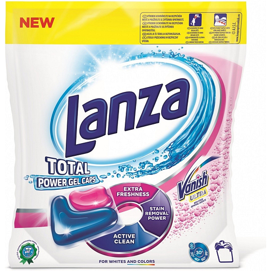 Lanza Total Power gélové kapsule na pranie s Vanish na škvrny 42 kusov