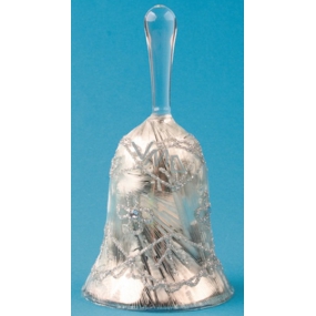 Zvonček sklenený s námrazou 12 cm