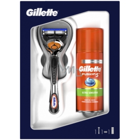 Gillette Fusion5 ProGlide holiaci strojček + Ultra Sensitive gél na holenie 75 ml, kozmetická sada, pre mužov