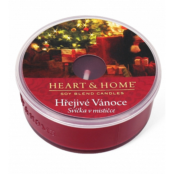 Heart & Home Hrejivé Vianoce Sójová vonná sviečka v mištičke horí až 12 hodín 36 g