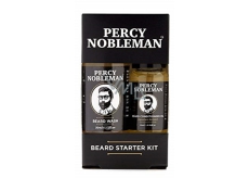 Percy Nobleman Šampón na fúzy 30 ml + vyživujúci olejový kondicionér na fúzy s vôňou Percy Nobleman 10 ml, kozmetická sada pre mužov, starostlivosť o fúzy a fúzy