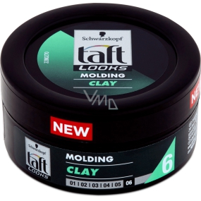 Taft Looks Molding Clay tvarovacie pasta pre zvýraznenie textúry vlasov, polomatnej zakončenie 75 ml