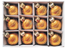 Sklenené banky so zlatými glitrami 3 cm 12 kusov