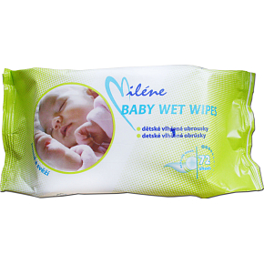 Miléne Kids detské vlhčené utierky proti podráždeniu a zapareniu, 72 ks
