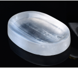 Selenitová vyrezávaná miska z prírodného kameňa oválna 45 - 50 g, 45 - 50 x 70 - 75 mm, anjelská energia