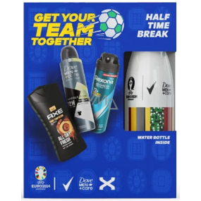 Rexona Euro 2024 Advanced Protection Cobalt Dry antiperspirant v spreji + sprchový gél Axe Dark Temptation + Dove Men +Care Invisible Fresh antiperspirant v spreji 150 ml + darčeková súprava termo fľaša pre mužov