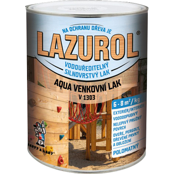 Lazurol Aqua v1303 silnovrstvý polomatný lak na drevo, 2 kg