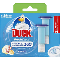 Duck Fresh Discs Morská vôňa WC gél pre hygienickú čistotu a sviežosť Vašej toalety náhradné níplň 2x36 ml