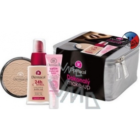 Dermacol báza pod make-up 10 ml + make-up 30 ml + púder 8 g + strieborná etue, kozmetická sada
