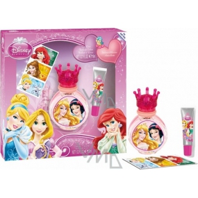 Disney Princess toaletná voda 30 ml + lesk na pery 7 ml + samolepky, pre deti kozmetická sada